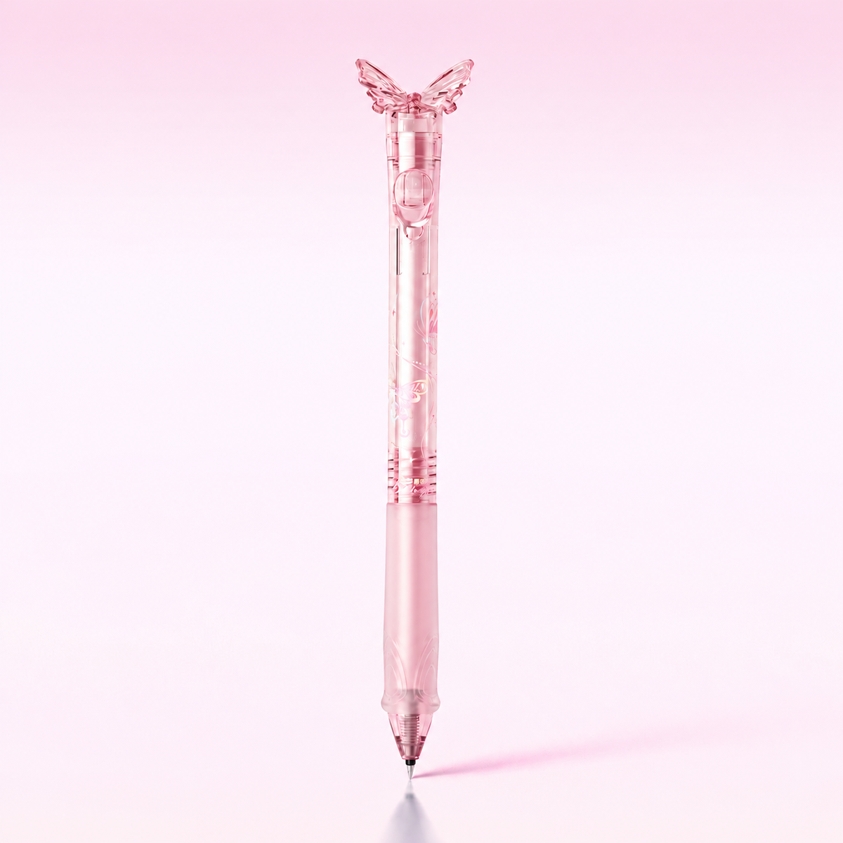 🦋 Butterfly Retractable Gel Pen – 0.5mm Smooth Black Ink | Single or 5-Color Set