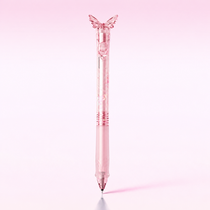 🦋 Butterfly Retractable Gel Pen – 0.5mm Smooth Black Ink | Single or 5-Color Set