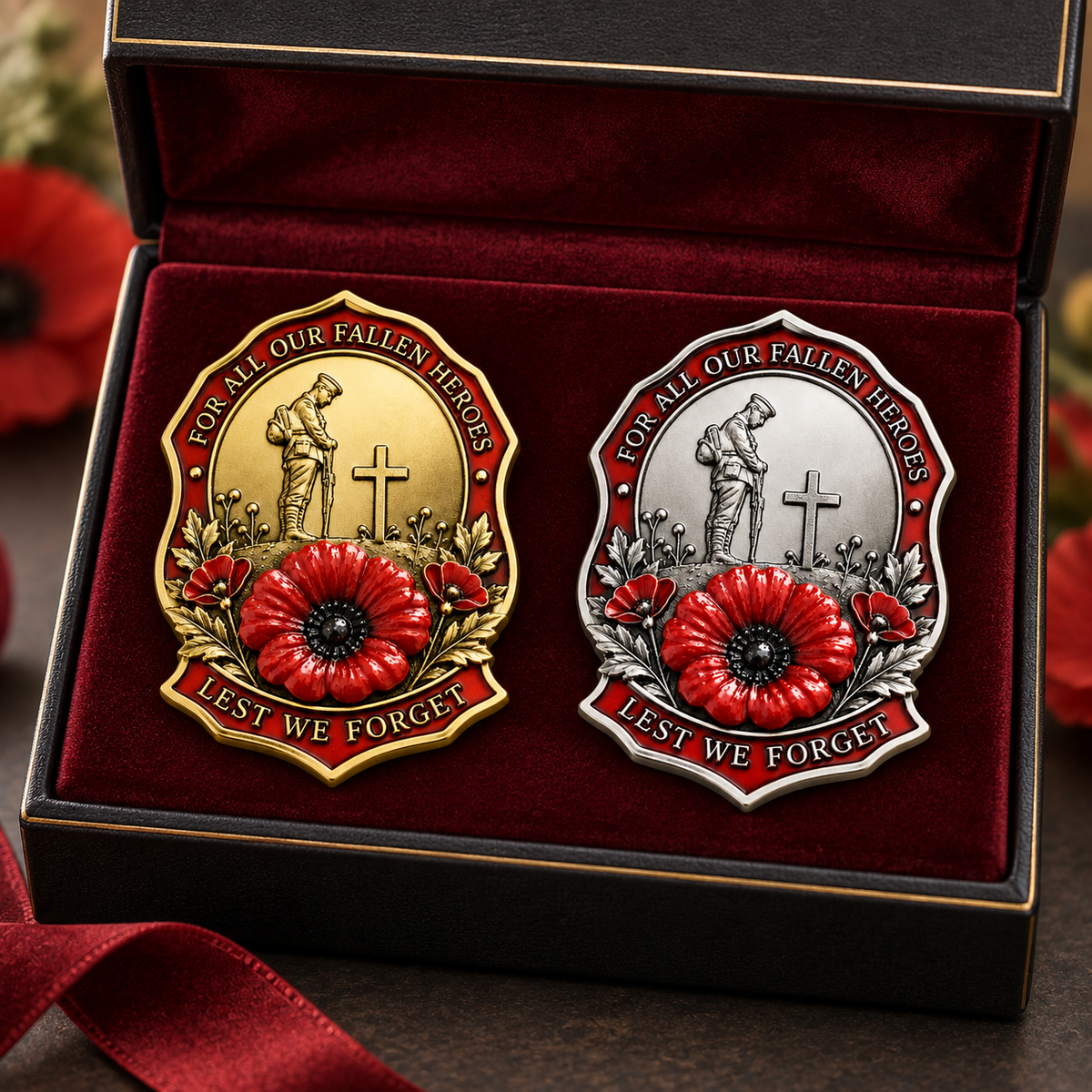 ❤️ Limited Edition Red Poppy Memorial Brooch Honoring Our Fallen Heroes