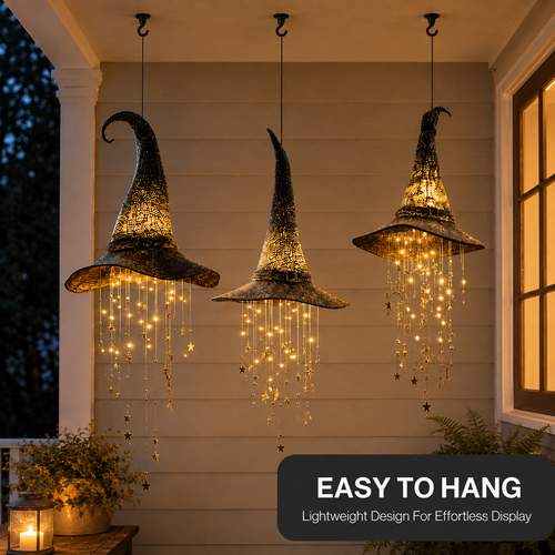 Lighted Witch Hat Hanging Chime