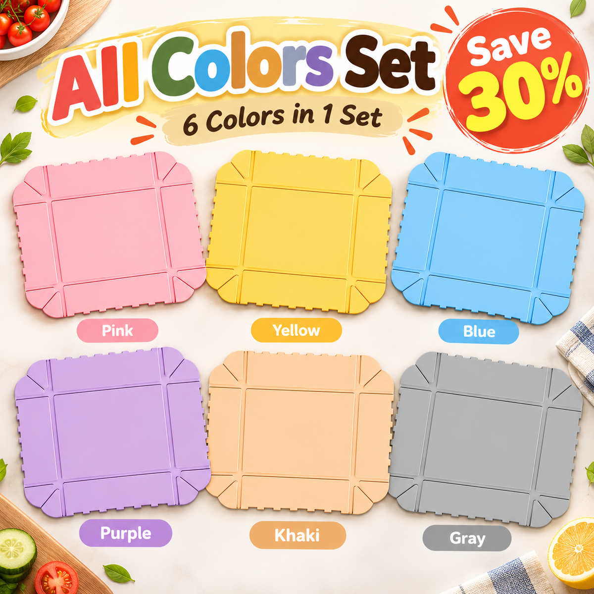 Foldable Silicone Cutting Board 🥗 – Convenient Food Prep & Serving Tray