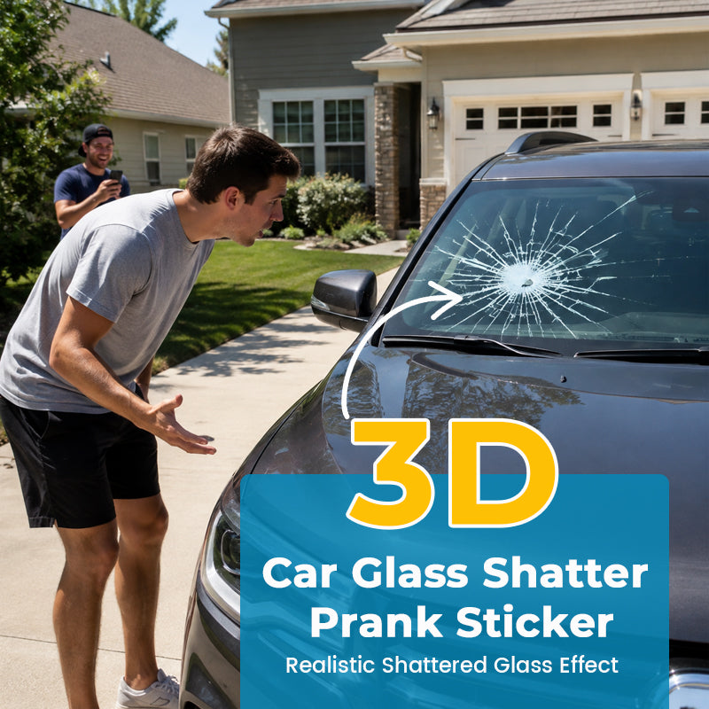 💥3D Car Window Shatter Prank Decal