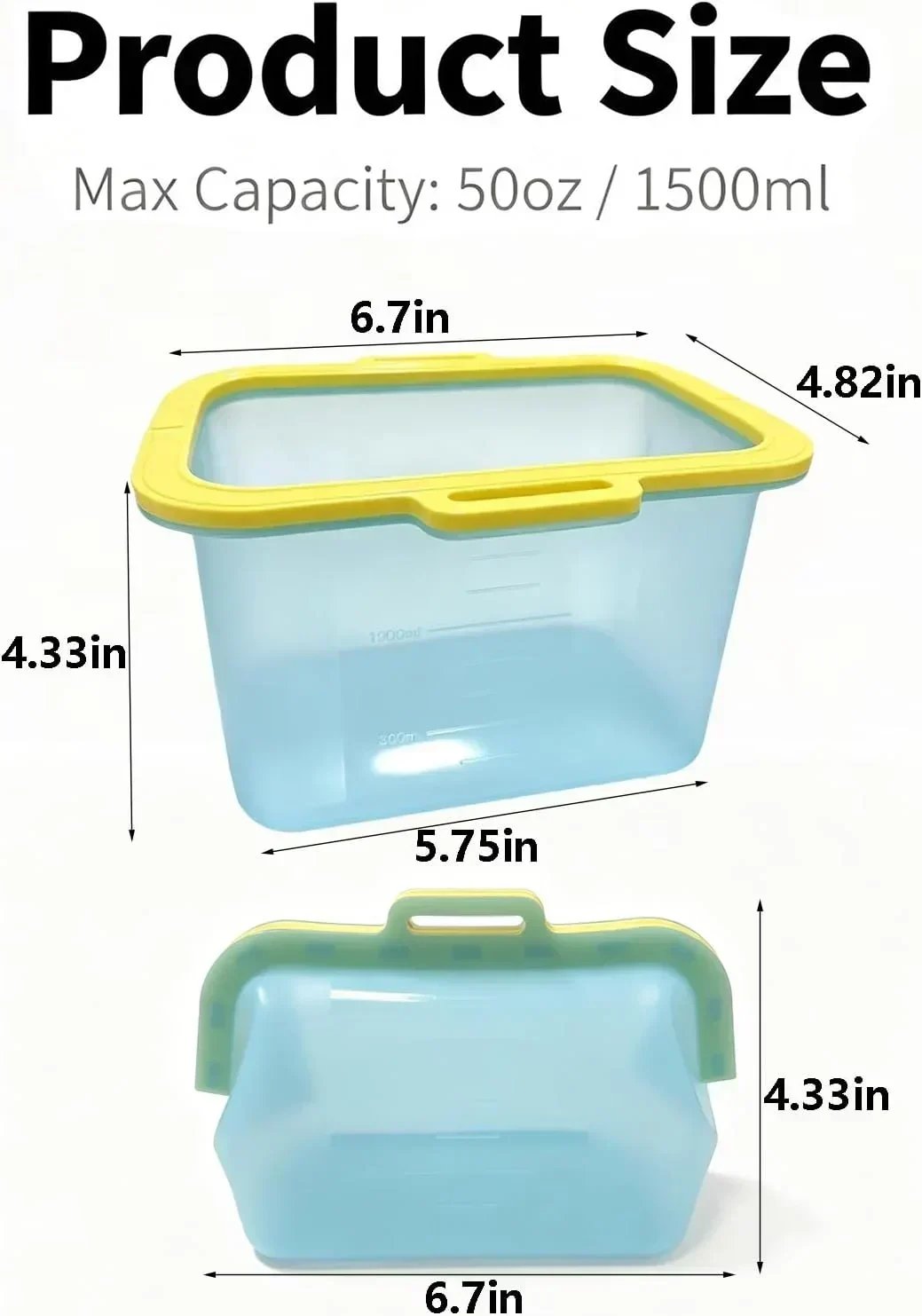 ✨💥🥬Reusable Silicone Food Storage Bags, Magnetic Seal, 50oz