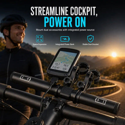 🚴⚡ Bicycle Handlebar Extender – Extra Mounting Space with USB Power & Waterproof Design