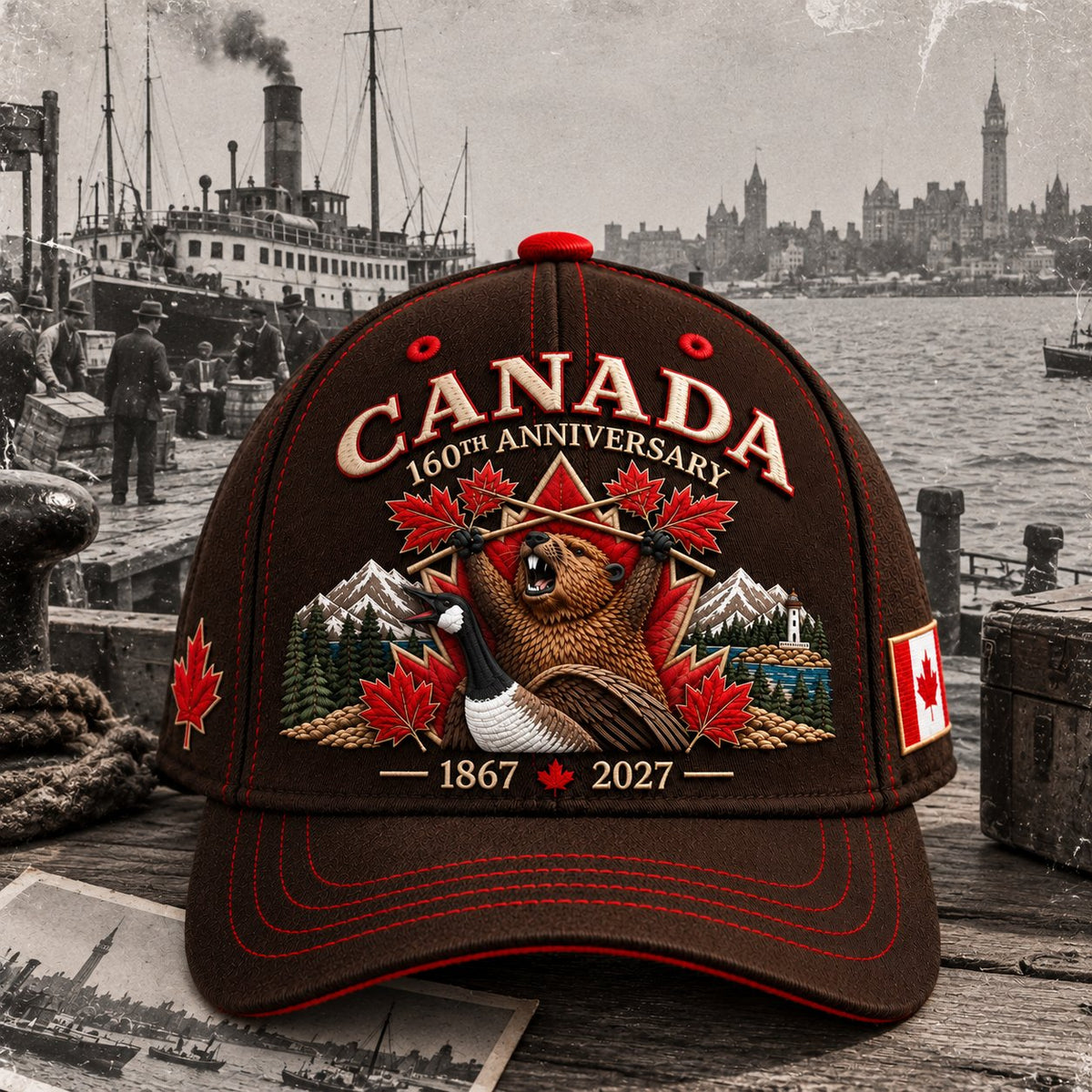 🍁 Canada 160th Anniversary 1867–2027 – Premium Embroidered Heritage Cap100% Cotton • Detailed Embroidery • Comfortable Fit