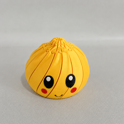 🌀 3D Printed Telescopic Fidget Dumpling - Cute Kawaii Collapsible Spiral Desk Toy & Stress Reliever