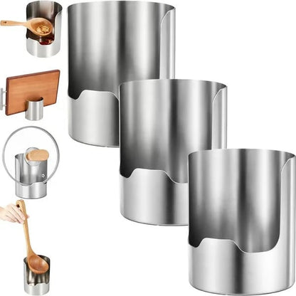✨ Stainless Steel Countertop Utensil Caddy & Pot Lid Rest – Rust-Resistant, 1-Pack