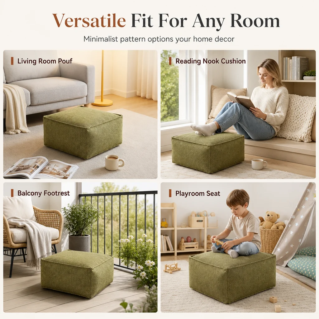 🧺 Stuffable Storage Pouf Cover – Turn Spare Clothes Into a Cozy Ottoman