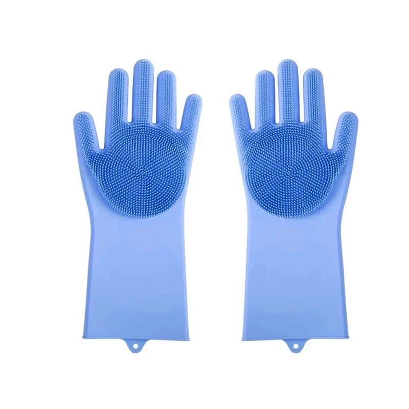 🧤 Silicone Scrubbing Gloves – Multipurpose Cleaning for Dishes & Pet Care