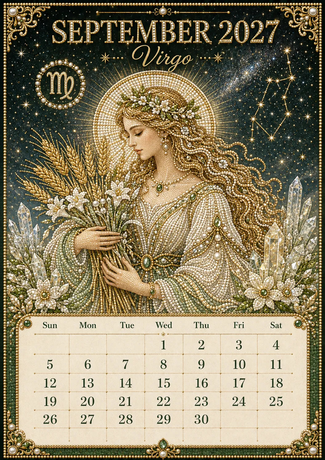 🌙💫 A Year Written in the Stars— Beginner-friendly DIY bead art calendar kit '12 Zodiac Signs 2027’💕