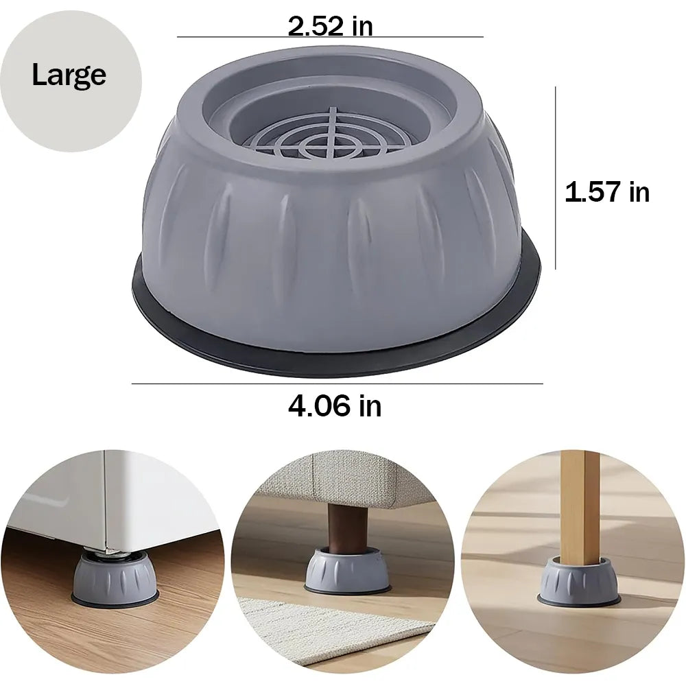 🧺 QuietGrip Washer Support Pads – 4-Piece Non-Slip Floor Protection Set