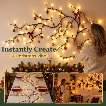 Flexible LED Branch Wall Lights ✨ – Remote-Controlled Glow for Seasonal Decorating