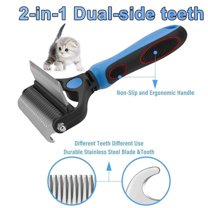 🐾 Professional Deshedding Tool for Dogs & Cats – Gentle Grooming for Loose Fur