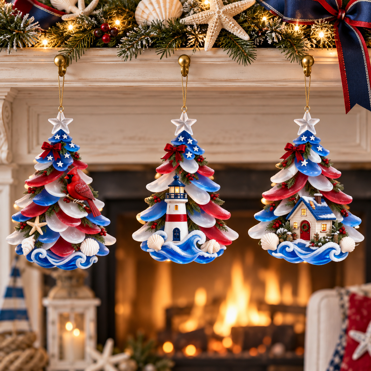 Coastal Christmas Tree Ornaments 🌊 – Patriotic Seaside Designs for 2026