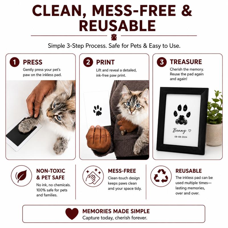 🐾 Pet Paw Print Memory Kit – Create a Meaningful Keepsake of Your Companion