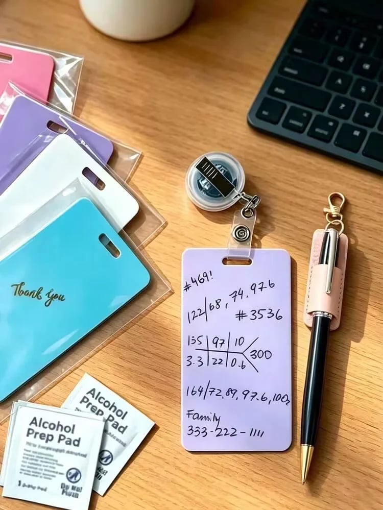 🩺📝 Erasable Badge Note – 🖊 Write, Wipe & Reuse with a Free Badge Clip