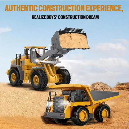 4-in-1 Remote Control Construction Fleet 🚜 Jobsite Adventures for Kids
