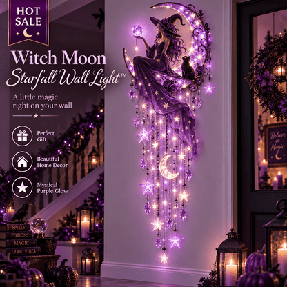 Halloween Witch Wall Light 🔮 – Enchanting Gothic Decor for Empty Walls