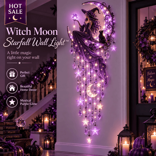 Halloween Witch Wall Light 🔮 – Enchanting Gothic Decor for Empty Walls