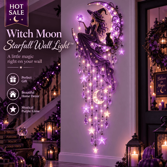 Halloween Witch Wall Light 🔮 – Enchanting Gothic Decor for Empty Walls