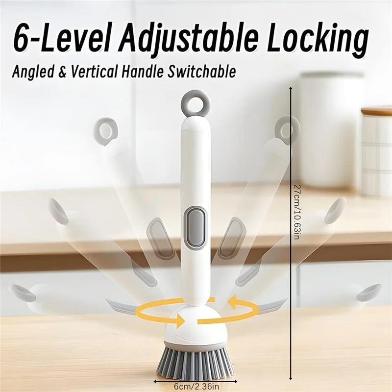 🧽 Adjustable Long-Handle Dish Brush with Built-In Soap Dispenser