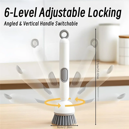 🧽 Adjustable Long-Handle Dish Brush with Built-In Soap Dispenser