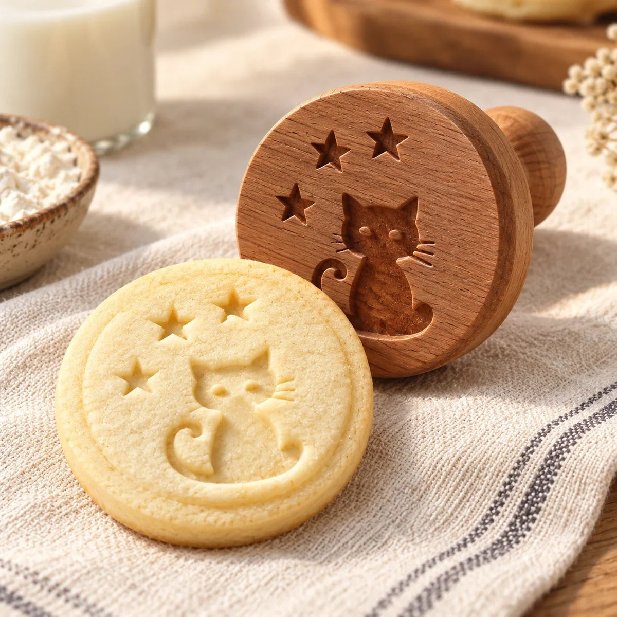 🎉Patterned Wood Cookie Embosser | Seasonal Party & Gift Cookie Prep