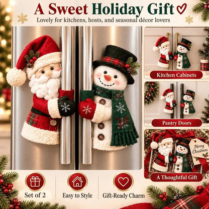🎄Cozy Snowman Handle Huggers Set – Plush Holiday Decor for Fridge, Oven & Cabinets ☃️