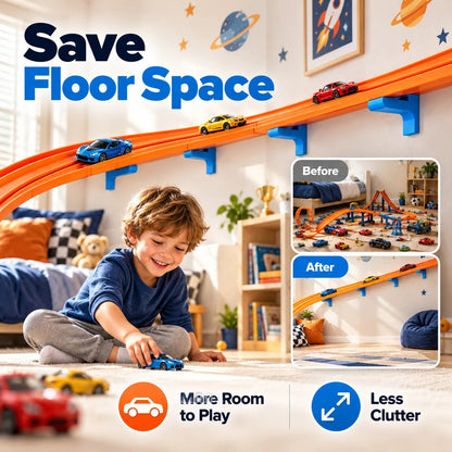 🌹Wall-Mounted Toy Car Track Brackets (5/10 Pack) – No-Drill Adhesive Holders for Elevated Racing Fun 🏎️🚀