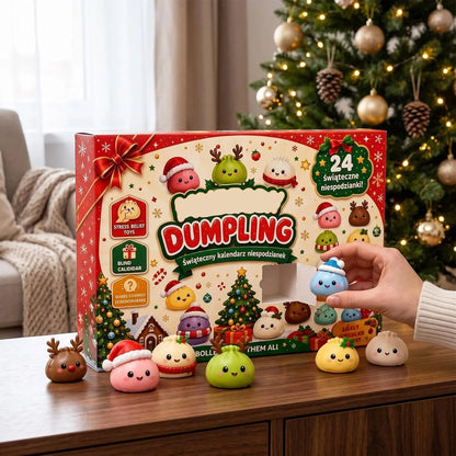 🥟24-Day Holiday Countdown Box with Cute Dumpling Squishies 🎄