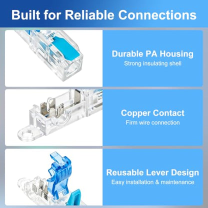 30-Pack T-Tap Wire Connectors ⚡ – 20–14 AWG Solderless Quick Splices
