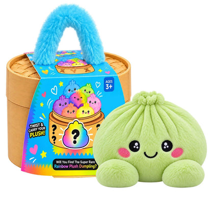 🌈🥟 Rainbow Dumpling Plush Set – 8 Colorful Squishies in a Cute Steamer Basket