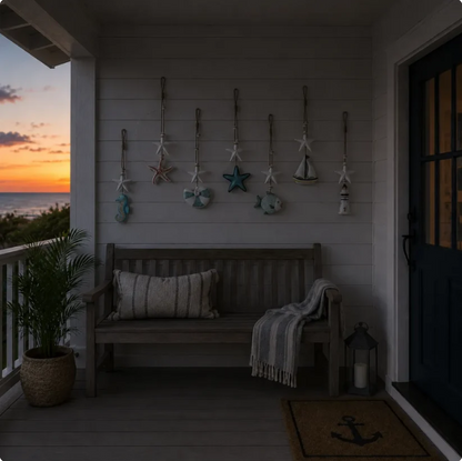 🌊 Seaside Glow Wall Hangings Set of 7 ⭐ Nautical LED Coastal Wall Decor with Remote