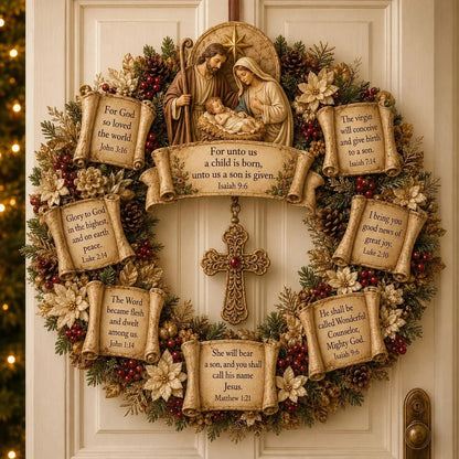 ✝️ Grace-Filled Scripture Wreath Wall Decor | Faith-Inspired Accent for Home, Entryway & Prayer Space