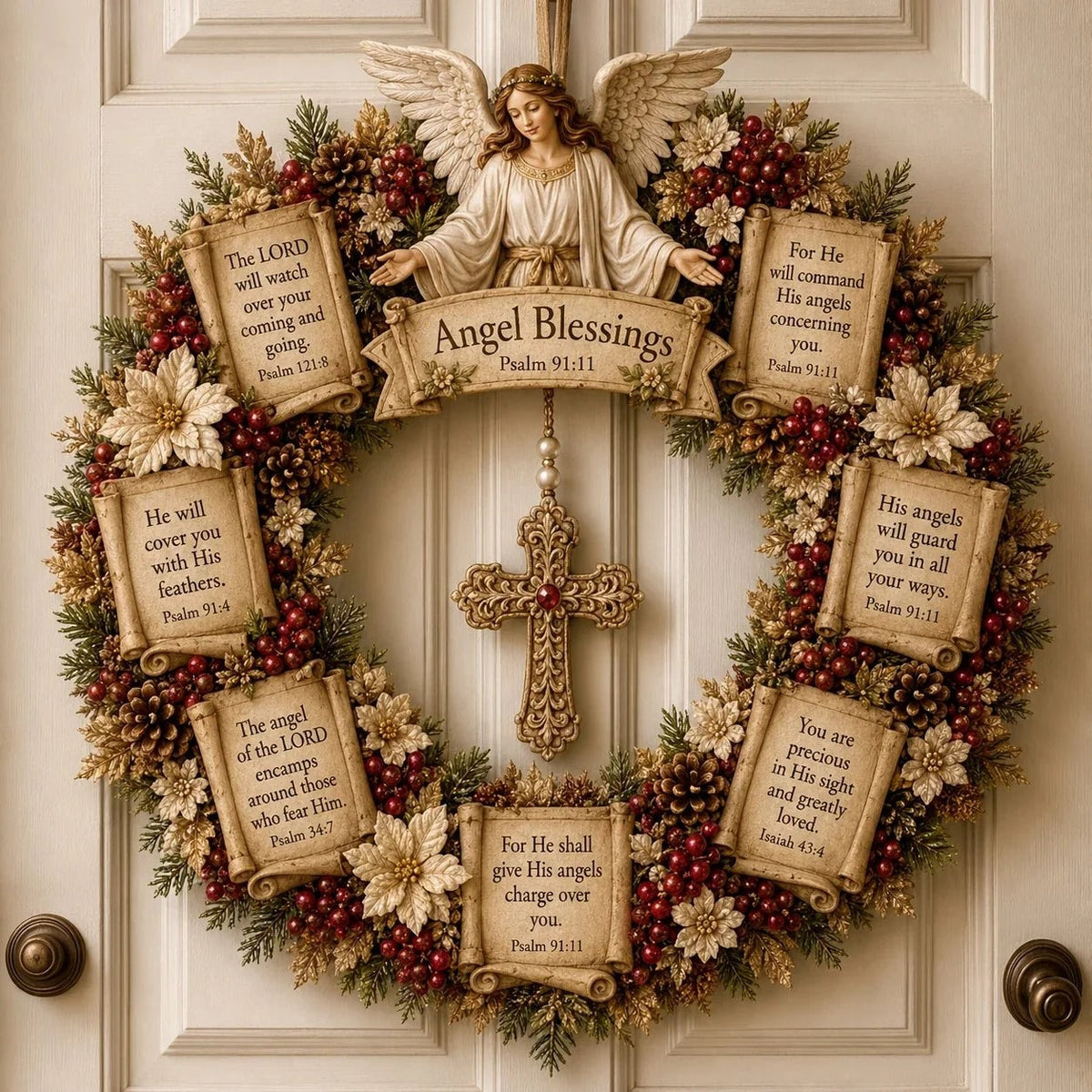 ✝️ Grace-Filled Scripture Wreath Wall Decor | Faith-Inspired Accent for Home, Entryway & Prayer Space