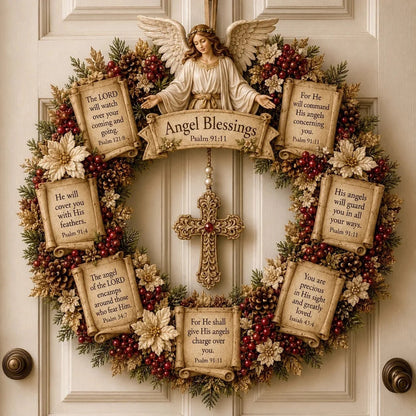 ✝️ Grace-Filled Scripture Wreath Wall Decor | Faith-Inspired Accent for Home, Entryway & Prayer Space