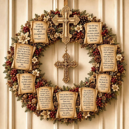 ✝️ Grace-Filled Scripture Wreath Wall Decor | Faith-Inspired Accent for Home, Entryway & Prayer Space