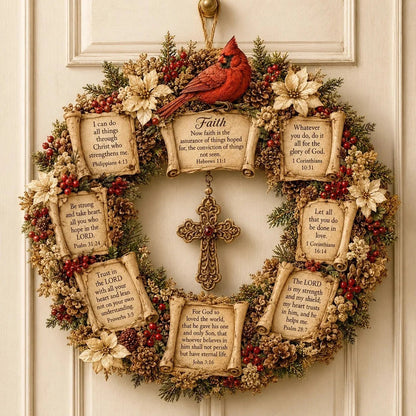 ✝️ Grace-Filled Scripture Wreath Wall Decor | Faith-Inspired Accent for Home, Entryway & Prayer Space