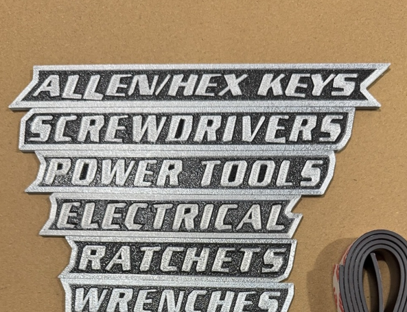 Personalized Magnetic Tool Chest Labels 🧰 12-Piece Black 3D Organizer Set