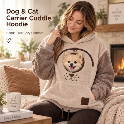 🐾 Cozy Fleece Pet Pouch Hoodie – Keep Your Little Companion Close