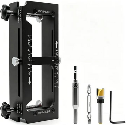 Adjustable Door Hinge Routing Jig 🔧 – 6061 Aluminum Precision Guide, 2.5"–5"