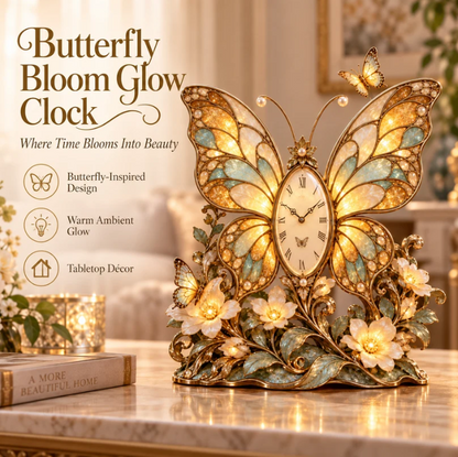 🔥 Last Day 50%OFF 🦋 Butterfly Bloom Glow Clock