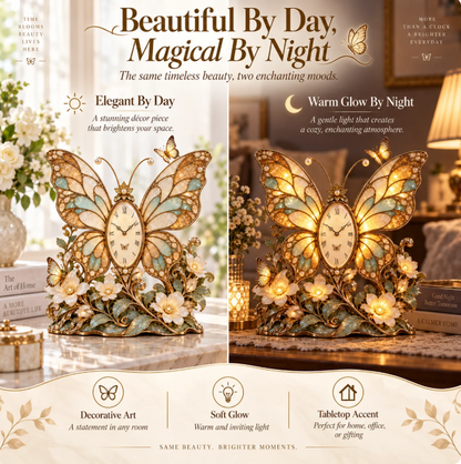 🔥 Last Day 50%OFF 🦋 Butterfly Bloom Glow Clock