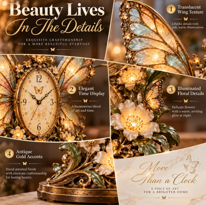 🔥 Last Day 50%OFF 🦋 Butterfly Bloom Glow Clock