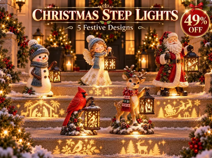 ⛄✨ Snowman Nativity Glow™ – Solar Christmas Step Light with Holy Family Projection 🎄✝️