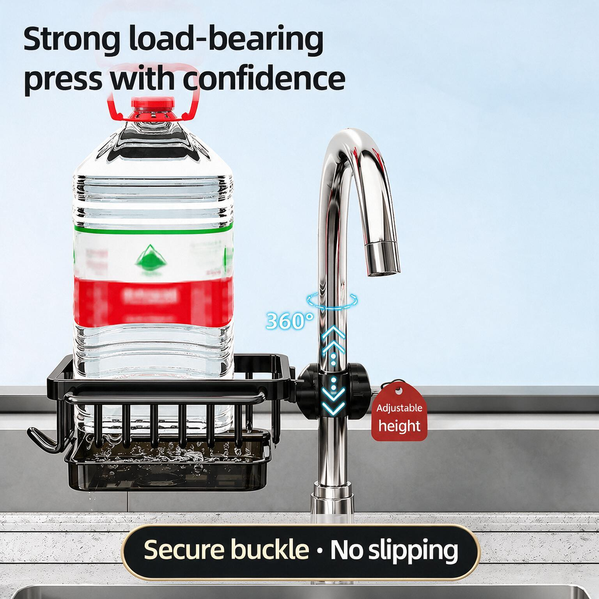 💧🪝 Space-Saving Sink Organizer – Drain, Store & Stay Tidy