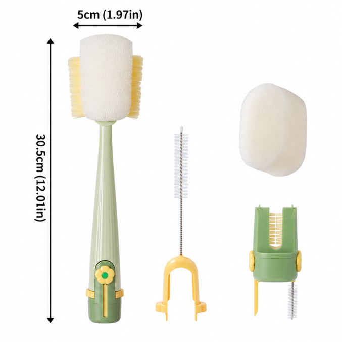 🍼 5-in-1 Bottle & Straw Cleaning Brush Set