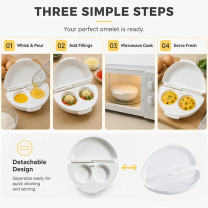 2-in-1 Breakfast Egg Cooker 🍳 – Omelet Maker & Egg Cup
