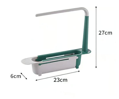 ✨🧽 Telescopic Sink Storage Rack – Adjustable Space-Saving Organizer for a Cleaner Sink