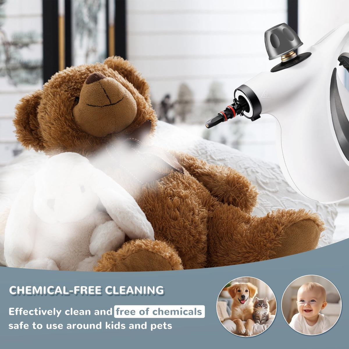Handheld Steam Cleaner 🧼 – Pressurized Cleaning Kit with 11 Accessories